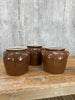 Set of Three Brown French Confit Pots