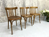 Set of 3 Mismatching Matching Saddle Back Bistro Chairs