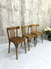 Set of 3 Mismatching Matching Saddle Back Bistro Chairs