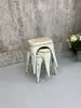 Set of Three Stacking 1930's Style Tolix Cream Coloured Metal Stools