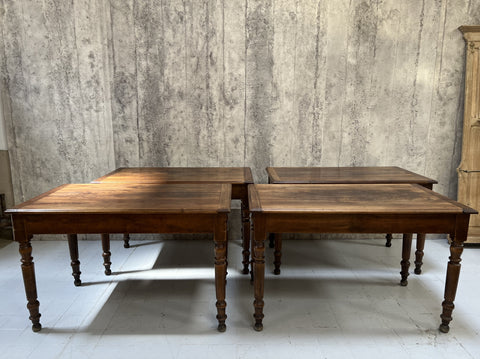 Set of 4 French Bistro Tables with Turned Legs