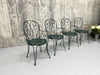 Set of 4 Forest Green Metal Garden Chairs