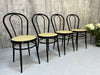 Set of 4 Black Round Back Black French Bistro Chairs