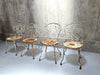 Set of Four Antique Chippy Paint and Rusty Metal Garden Chairs