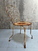 Set of Four Antique Chippy Paint and Rusty Metal Garden Chairs