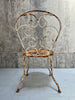 Set of Four Antique Chippy Paint and Rusty Metal Garden Chairs
