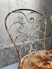 Set of Four Antique Chippy Paint and Rusty Metal Garden Chairs