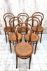 Set of Six J.J. Kohn Round Back Bentwood Bistro Chairs