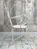 Set of Six White French Decorative Metal Garden Carver (3) and Chairs (3)