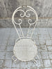 Set of Six White French Decorative Metal Garden Carver (3) and Chairs (3)