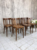 Set of 7 Saddle Back Bentwood Bistro Chairs