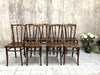 Set of Eight Embossed Bentwood Johann Kohn Bistro Chairs