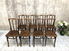 Set of Eight Embossed Bentwood Johann Kohn Bistro Chairs