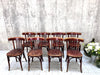 Set of 8 Fischel Bistro Chairs with Original Upholstered Seat Pads