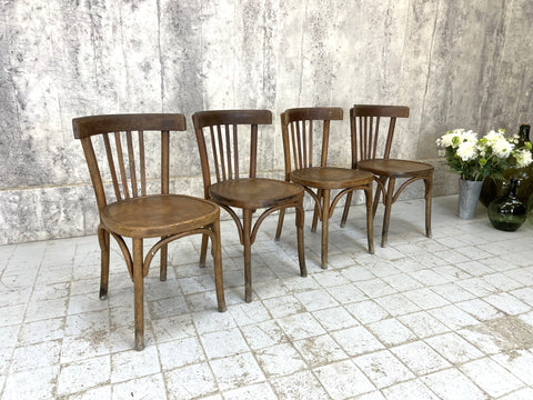 Set of 4 Rustic Bistro Chairs