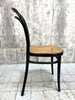 Set of Four Black Thonet Round Back Style Bentwood Bistro Chairs with Cane Seat