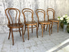 Set of Mismatched Thonet Style Round Back Bentwood French Bistro Dining Chairs