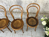 Set of Mismatched Thonet Style Round Back Bentwood French Bistro Dining Chairs