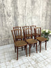 Set of 6 Bentwood Bistro Chairs with Faux Cane Seat Pad