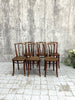 Set of 6 Bentwood Bistro Chairs with Faux Cane Seat Pad