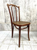 Set of 6 Bentwood Bistro Chairs with Faux Cane Seat Pad