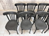 Set of Nine Black Wooden Bentwood Bistro Chairs