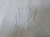 Set of 10 French Monogrammed 'NM', 'WN' White Linen Vintage Serviettes Napkins