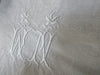 Set of 10 French Monogrammed 'NM', 'WN' White Linen Vintage Serviettes Napkins