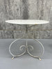 White Painted Metal Garden Table and Three Chairs
