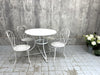 4 Metal Garden Chairs and Circular Table With Umbrella Hole