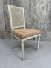 Set of Four White Shabby Chic Cane Dining Chairs to Reupholster