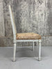 Set of Four White Shabby Chic Cane Dining Chairs to Reupholster