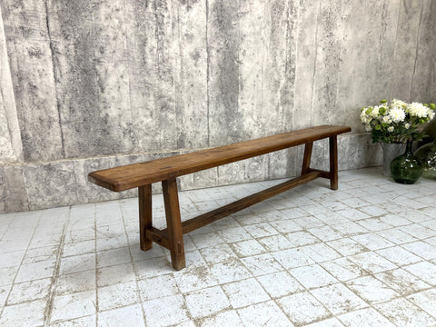 198cm Individual Oak Wooden Bench