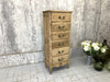 Small Stripped Oak Tall Boy Chest of Drawers