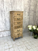 Small Stripped Oak Tall Boy Chest of Drawers