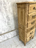 Small Stripped Oak Tall Boy Chest of Drawers