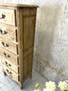 Small Stripped Oak Tall Boy Chest of Drawers