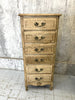 Small Stripped Oak Tall Boy Chest of Drawers