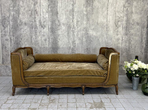 Day Bed with Original Mohair Velvet Upholstery