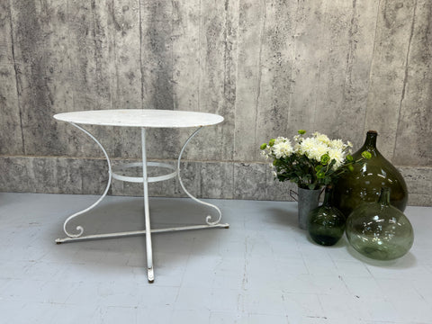 White Metal Garden Table