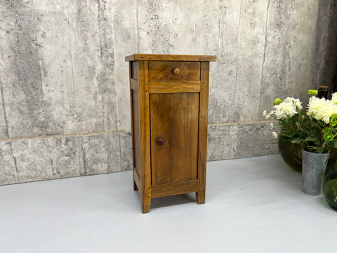 Walnut Wood Bedside Cabinet With Drawer