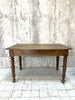 115cm Rustic French Turned Leg Kitchen Table Desk with Drawer