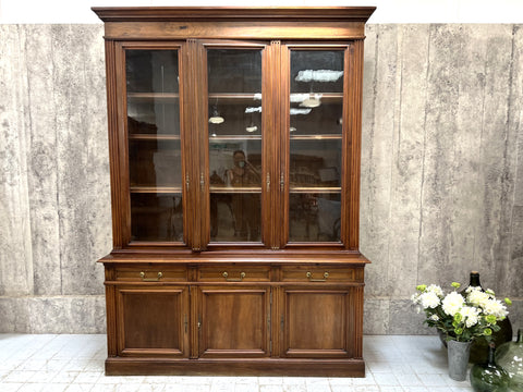 French Tailors Shop Walnut Wood Glazed Dresser