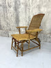 1900's Reclining Wicker Steamer Chair with Hidden Ottoman