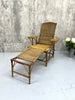 1900's Reclining Wicker Steamer Chair with Hidden Ottoman