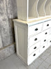 White Pharmacy Dresser with a Drawer Base and a Freestanding Pigeon Hole Top