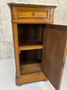 White Marble and Walnut Wood Bedside Cabinet