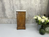White Marble and Walnut Wood Bedside Cabinet