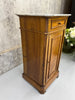 White Marble and Walnut Wood Bedside Cabinet