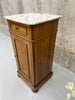 White Marble and Walnut Wood Bedside Cabinet